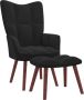 VidaLife Relaxstoel met voetenbank fluweel zwart - Thumbnail 2