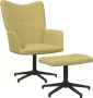 VidaLife Relaxstoel met voetenbank stof groen - Thumbnail 3