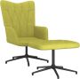 VidaLife Relaxstoel met voetenbank stof groen - Thumbnail 4