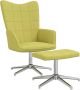 VidaLife Relaxstoel met voetenbank stof groen - Thumbnail 2