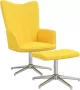 VidaLife Relaxstoel met voetenbank stof mosterdgeel - Thumbnail 2