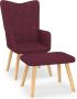 VidaLife Relaxstoel met voetenbank stof paars - Thumbnail 2