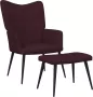 VidaLife Relaxstoel met voetenbank stof paars - Thumbnail 1