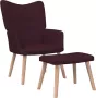 VidaLife Relaxstoel met voetenbank stof paars - Thumbnail 1
