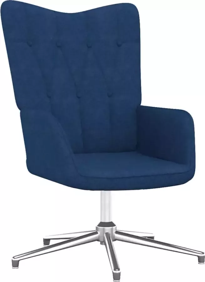 VidaLife Relaxstoel stof blauw - Foto 2