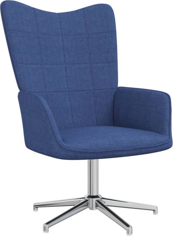 VidaLife Relaxstoel stof blauw