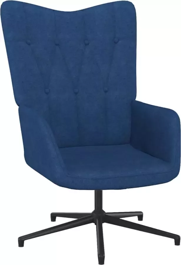 VidaLife Relaxstoel stof blauw - Foto 3