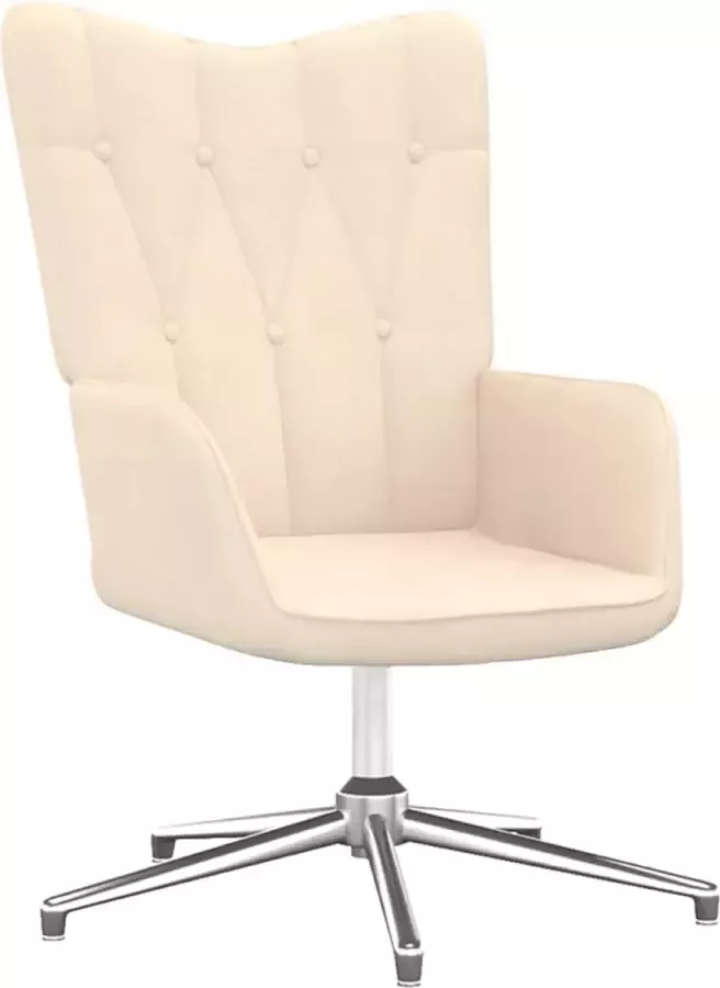 VidaLife Relaxstoel stof crèmekleurig - Foto 3