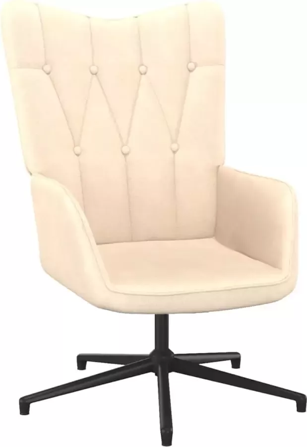 VidaLife Relaxstoel stof crèmekleurig - Foto 4
