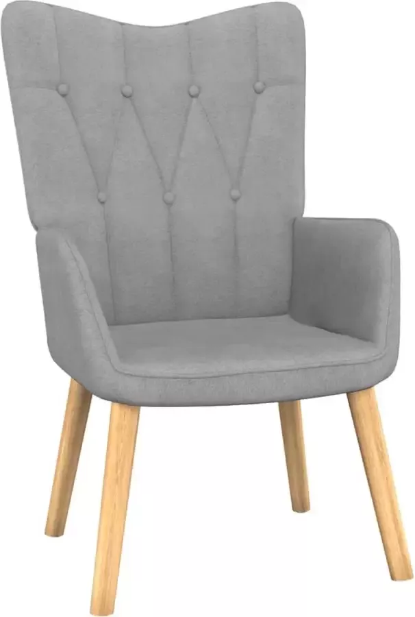 VidaLife Relaxstoel stof lichtgrijs - Foto 8