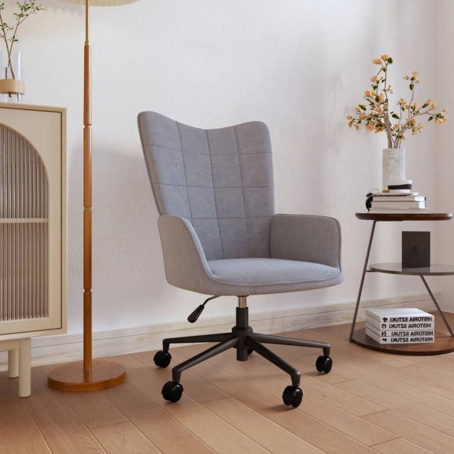 VidaLife Relaxstoel stof lichtgrijs