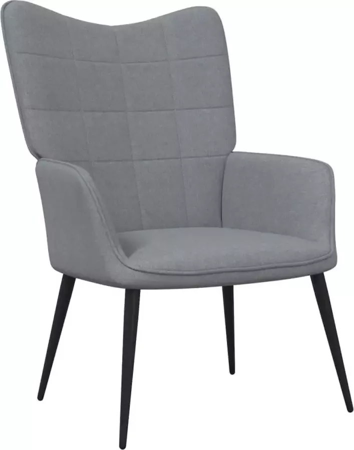 VidaLife Relaxstoel stof lichtgrijs - Foto 2