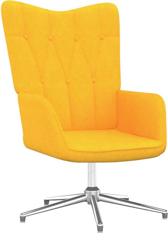 VidaLife Relaxstoel stof mosterdgeel - Foto 4