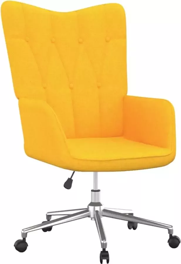 VidaLife Relaxstoel stof mosterdgeel - Foto 5