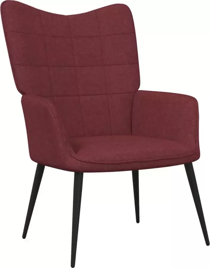 VidaLife Relaxstoel stof wijnrood