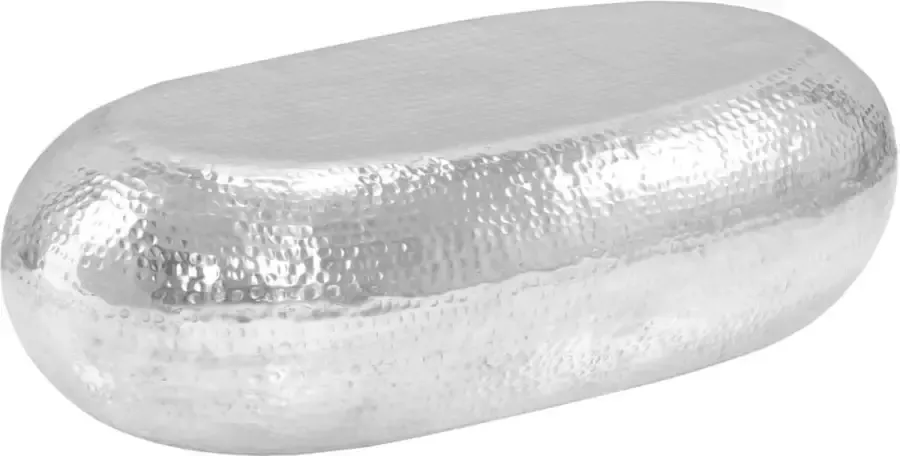 VidaLife salontafel 100x50x28 cm aluminium zilver