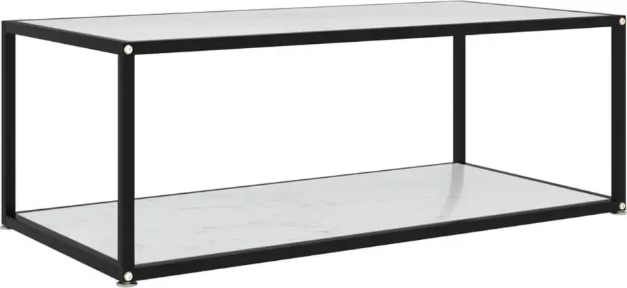VidaLife Salontafel 100x50x35 cm gehard glas wit