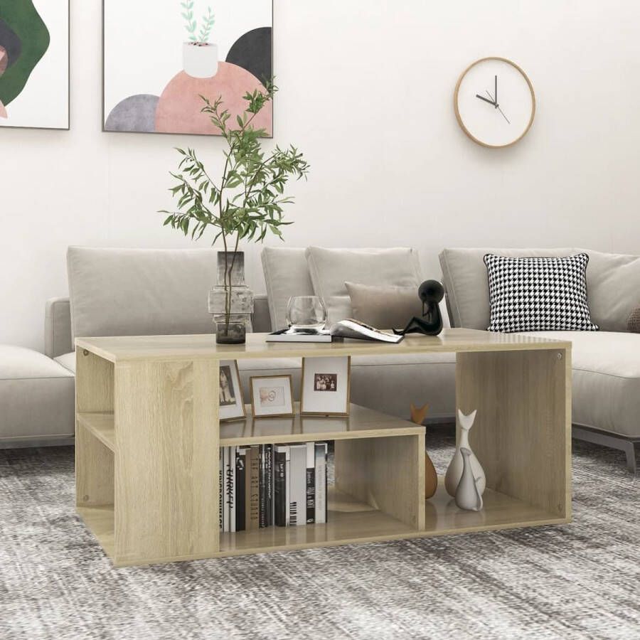 VidaLife Salontafel 100x50x40 cm spaanplaat sonoma eikenkleurig