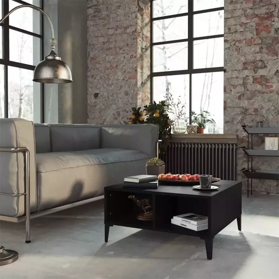 VidaLife Salontafel 60x60x30 cm spaanplaat zwart