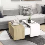 VidaLife Salontafel 60x60x38 cm spaanplaat wit en sonoma eikenkleurig - Thumbnail 2