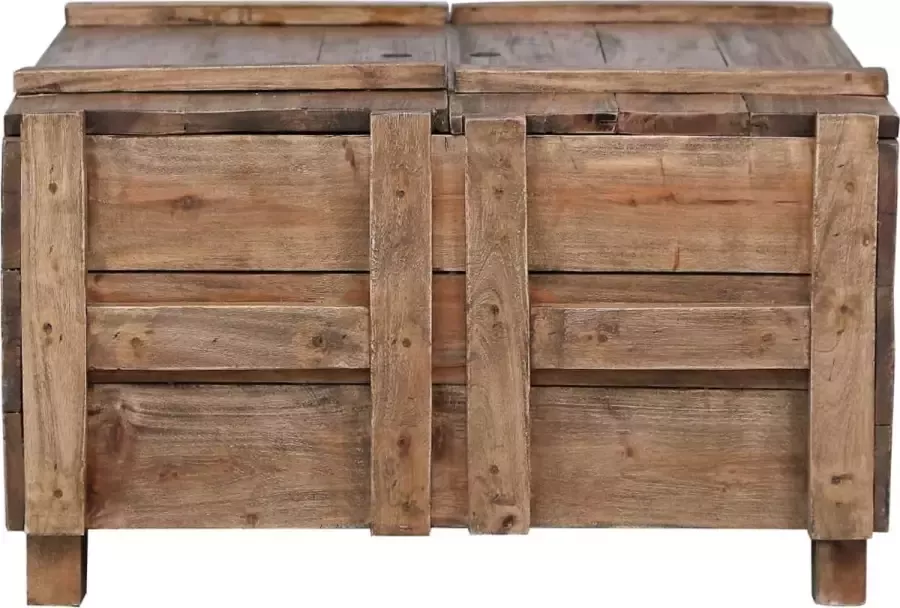 VidaLife Salontafel 65x65x38 cm massief gerecycled hout