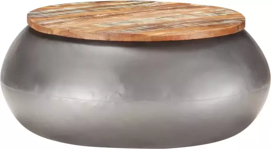 VidaLife Salontafel 68x68x30 cm massief gerecycled hout grijs