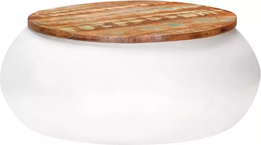 VidaLife Salontafel 68x68x30 cm massief gerecycled hout wit
