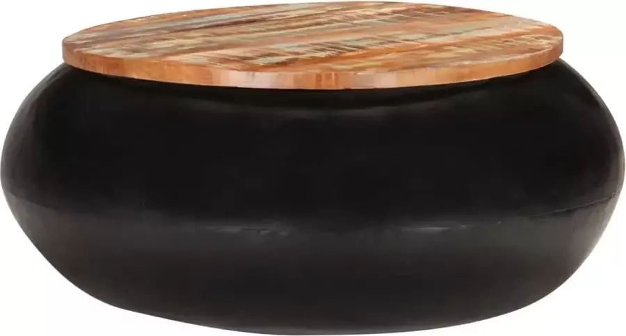 VidaLife Salontafel 68x68x30 cm massief gerecycled hout zwart