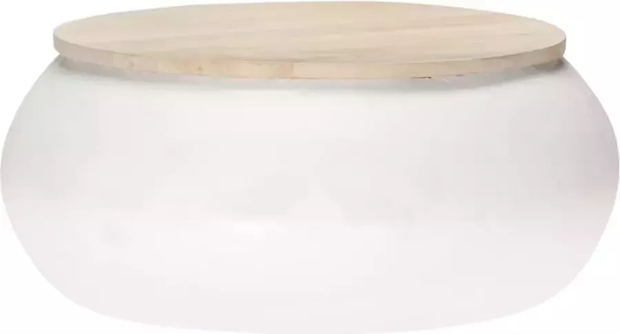 VidaLife Salontafel 68x68x30 cm massief mangohout wit