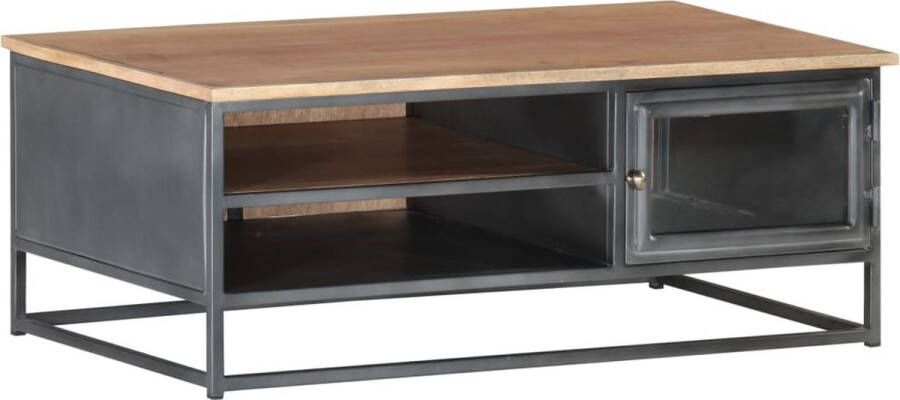 VidaLife Salontafel 90x50x35 cm massief acaciahout grijs