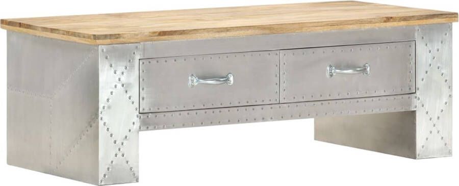 VidaLife Salontafel luchtvaartstijl 100x50x36 cm massief mangohout