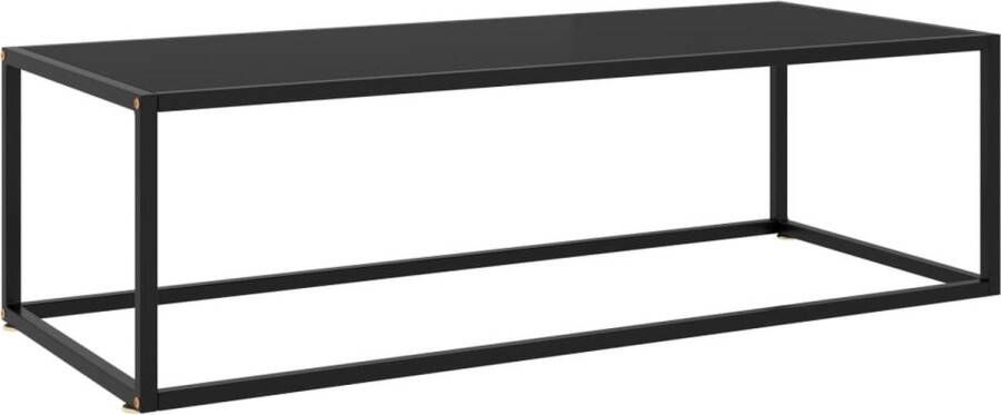 VidaLife Salontafel met zwart glas 120x50x35 cm zwart