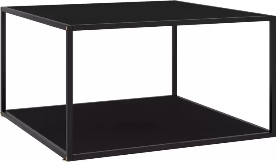 VidaLife Salontafel met zwart glas 90x90x50 cm zwart