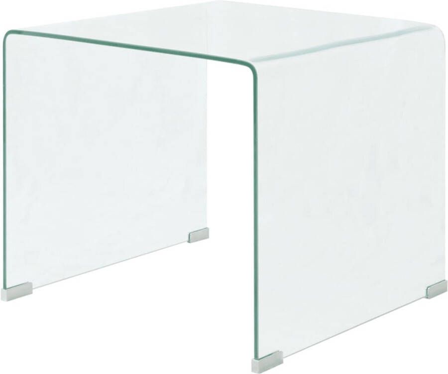 VidaLife Salontafel transparant 49 5x50x45 cm gehard glas