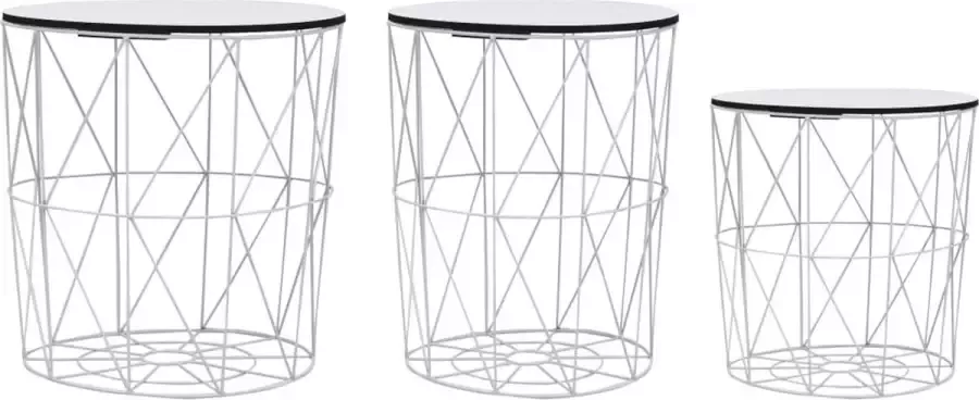 VidaLife Salontafels 3 st wit