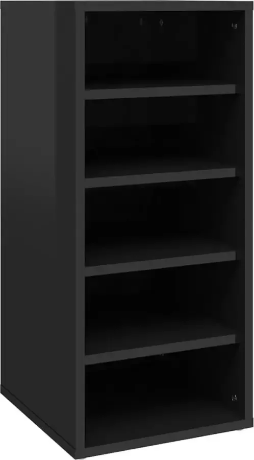 VidaLife Schoenenkast 31 5x35x70 cm spaanplaat hoogglans zwart