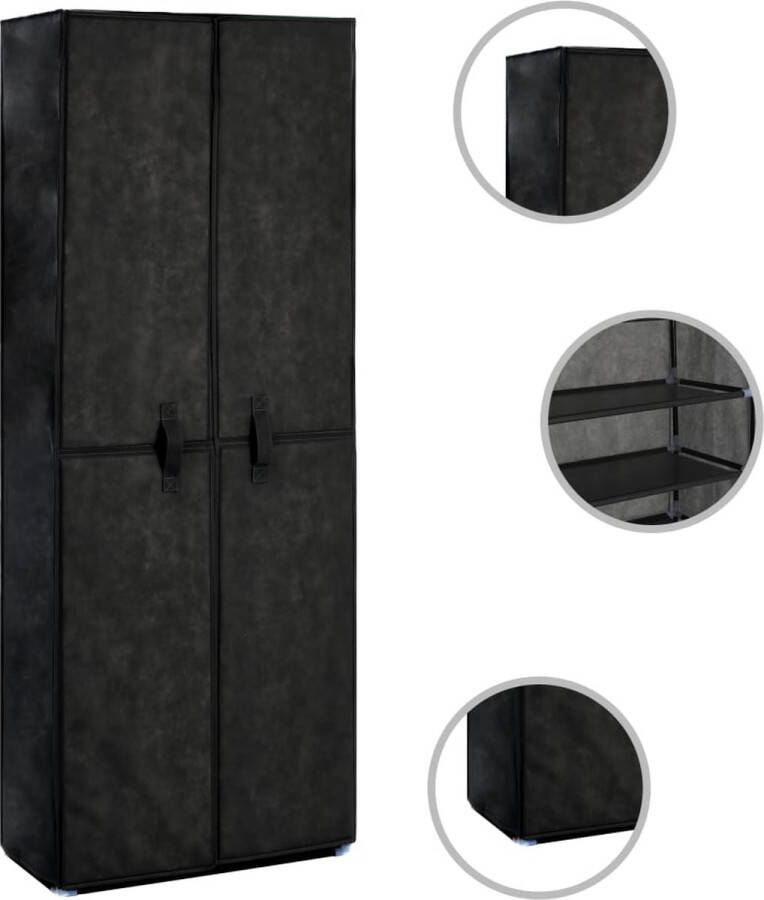 VidaLife Schoenenkast 60x30x166 cm stof zwart