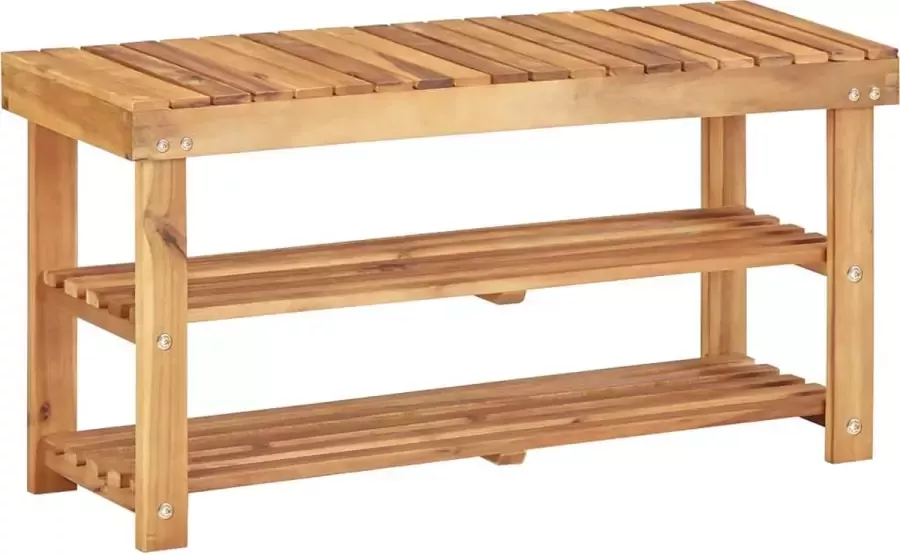 VidaLife Schoenenrek 90x32x46 cm massief acaciahout