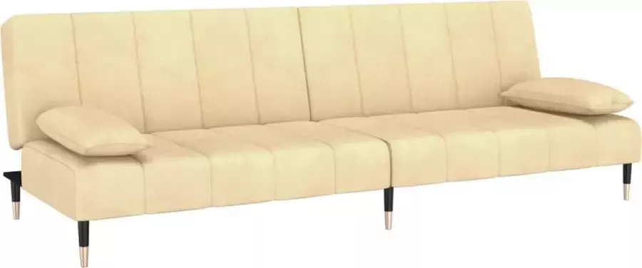 VidaLife Slaapbank 2-zits fluweel crèmekleurig - Foto 3