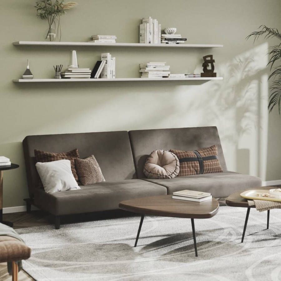 VidaLife Slaapbank 2-zits fluweel donkergrijs