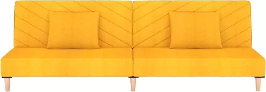 VidaLife Slaapbank 2-zits met 2 kussens en voetenbank stof geel