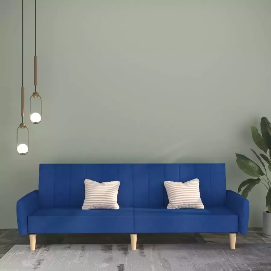 VidaLife Slaapbank 2-zits stof blauw - Foto 2