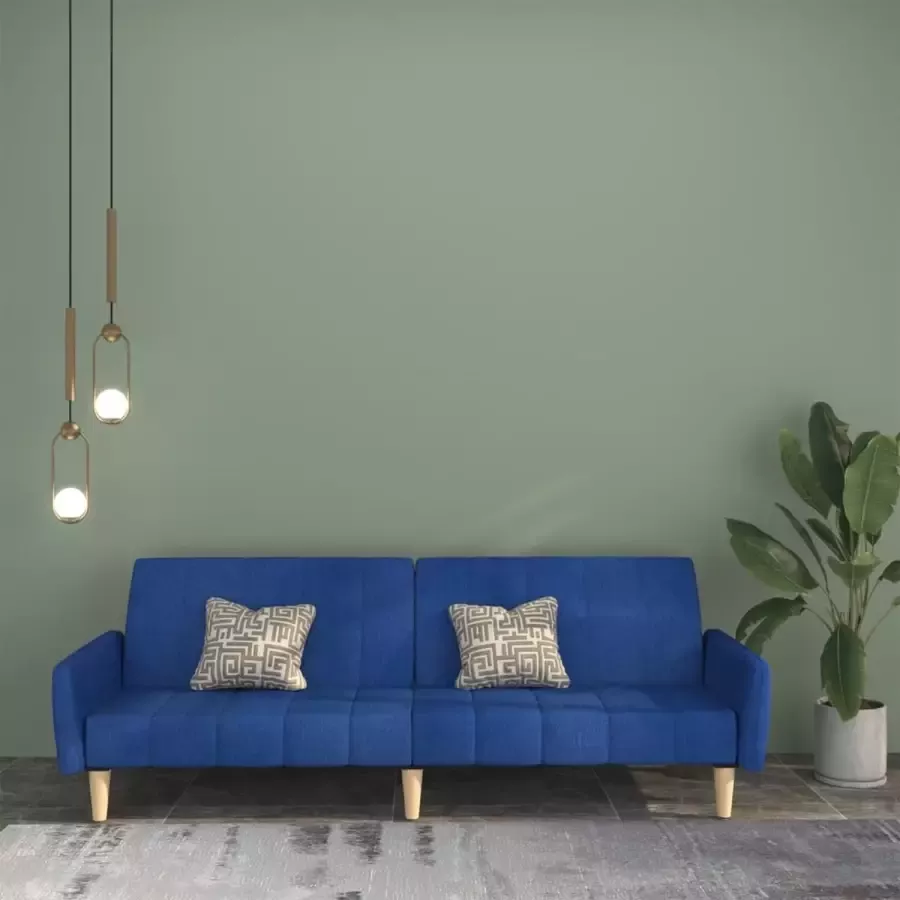 VidaLife Slaapbank 2-zits stof blauw - Foto 4