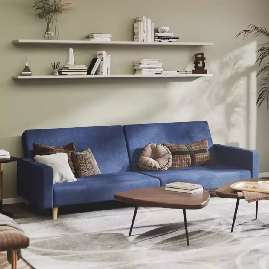 VidaLife Slaapbank 2-zits stof blauw