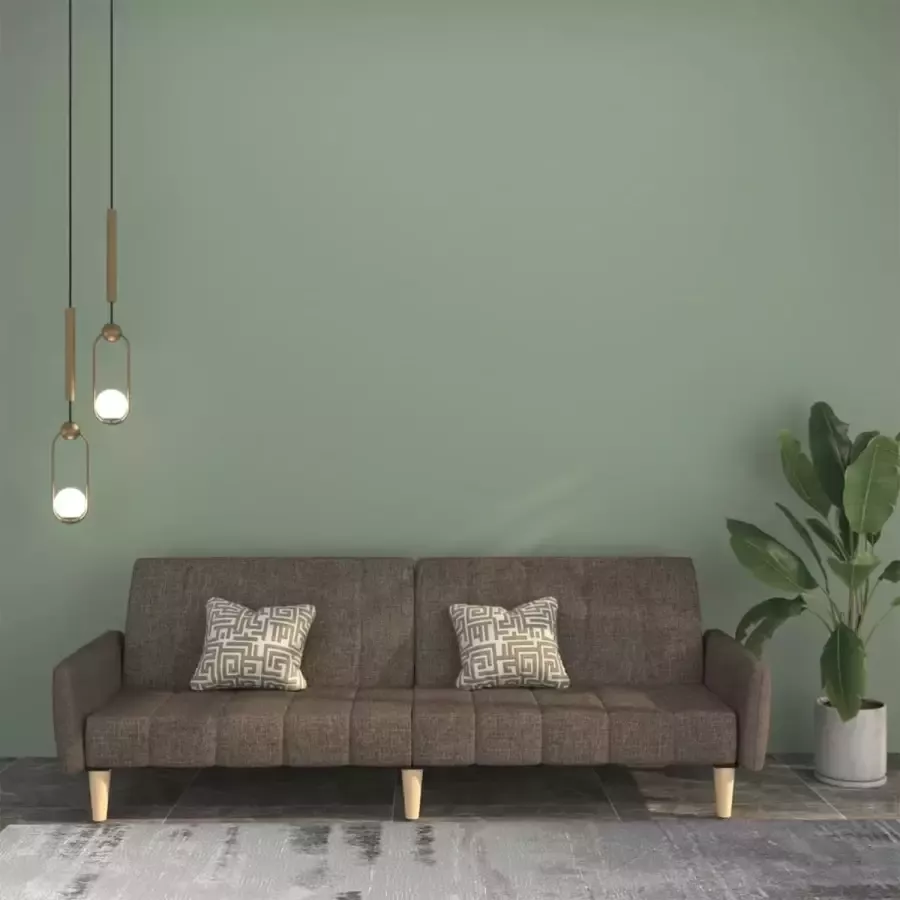 VidaLife Slaapbank 2-zits stof bruin - Foto 2