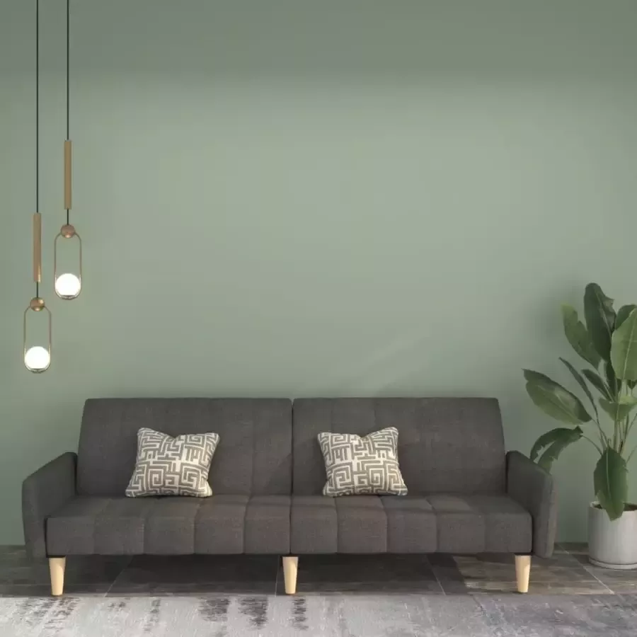 VidaLife Slaapbank 2-zits stof donkergrijs