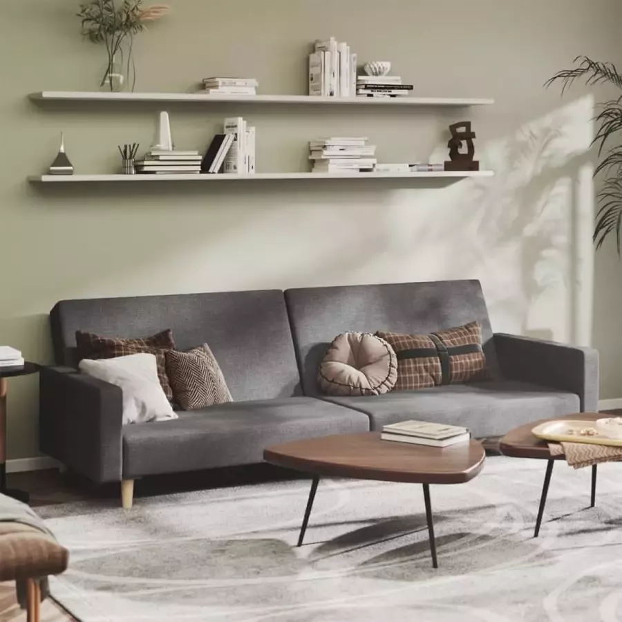 VidaLife Slaapbank 2-zits stof donkergrijs - Foto 2