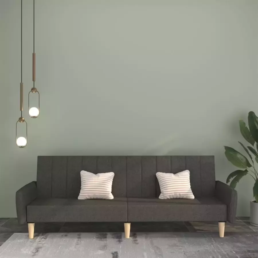 VidaLife Slaapbank 2-zits stof donkergrijs - Foto 4