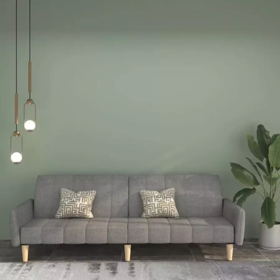 VidaLife Slaapbank 2-zits stof lichtgrijs - Foto 2