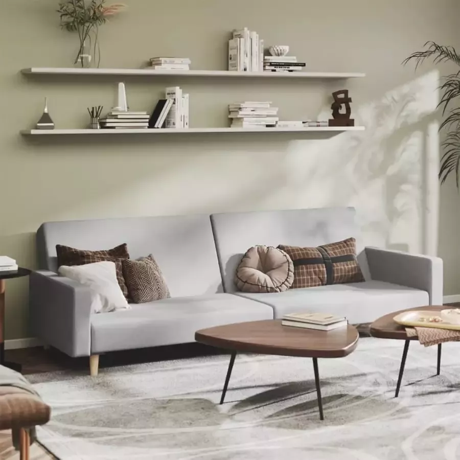 VidaLife Slaapbank 2-zits stof lichtgrijs - Foto 3